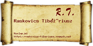 Raskovics Tibériusz névjegykártya